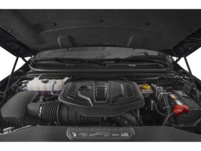 Modern engine bay with detailed components and clean layout