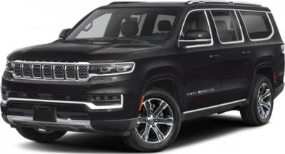 Front view of SUV with LED headlights and chrome grille