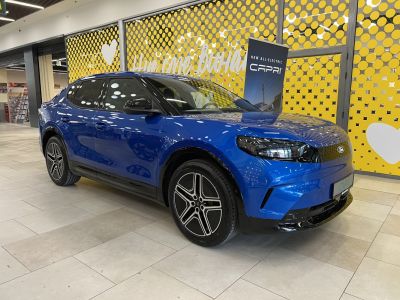 Electric SUV with LED headlights and modern design in blue