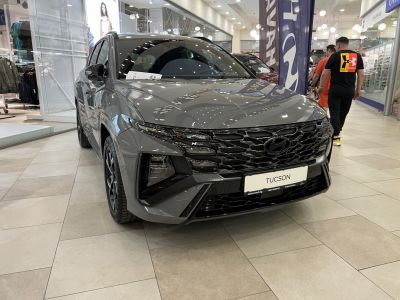 Front view with bold grille and sharp headlights