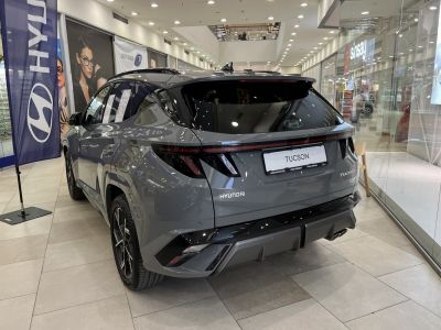 Rear view of facelifted SUV with LED tail lights and sporty bumper diffuser