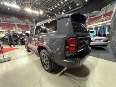 Rear and side view of SUV with prominent taillights and rugged design