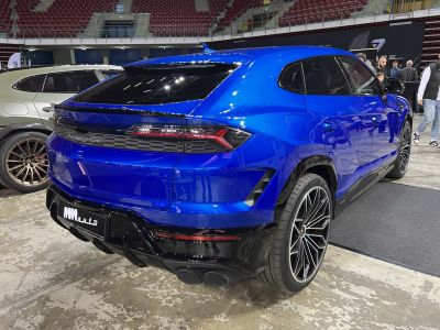 Rear design with sleek taillights and stylish alloy wheels