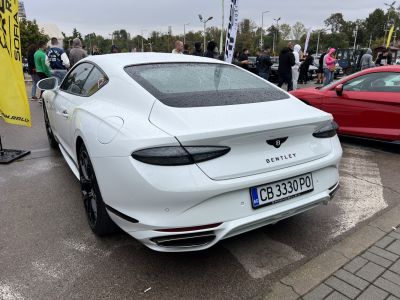 Aerodynamic rear design with sleek taillights on luxury coupe