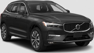 Sleek front grille and aerodynamic side profile of a black SUV