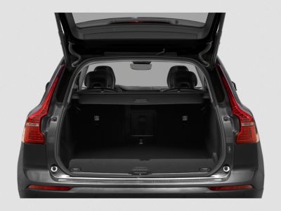 Open trunk with spacious cargo area and rear seats visible