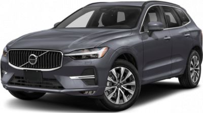 Front side view with distinctive grille and LED headlights.