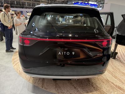 Rear view of SUV with LED tail lights and rear window