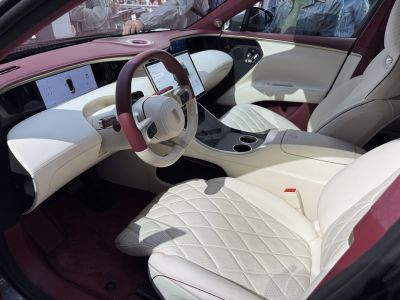 Luxurious two-tone interior with digital displays and quilted leather seats