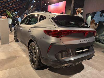 Rear view with sharp taillights and sporty rear bumper