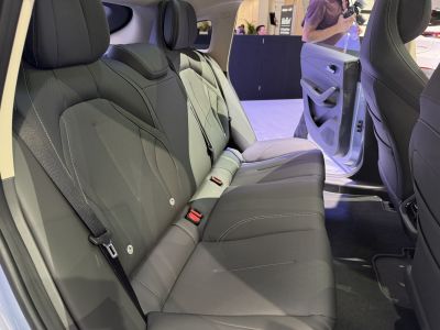 Rear seat interior with premium upholstery and spacious legroom
