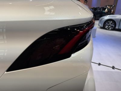 Sleek dark-tinted LED rear light close-up