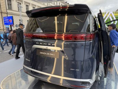 Rear view of SUV with LED tail light and AWD badge