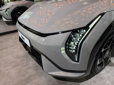 Close-up of LED headlights and front fascia