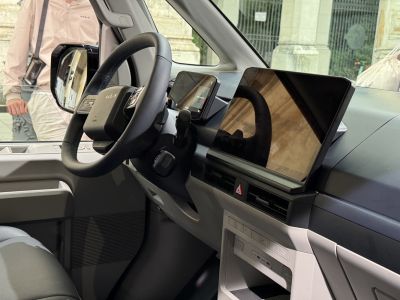 Dual touchscreen displays with multifunction steering wheel
