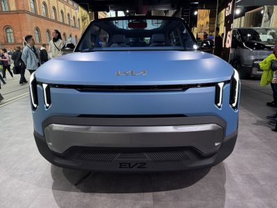 Futuristic front LED light design with sleek aerodynamic shape