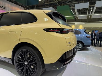 Sleek rear lights and black alloy wheels of a modern SUV