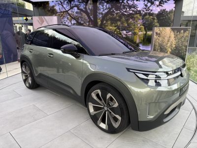 Aerodynamic SUV with modern LED headlights and unique alloy wheels