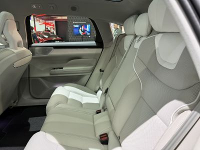 Spacious rear seating with premium leather interior and comfortable headrests