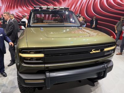 Front view with LED headlights and roof rack on rugged SUV