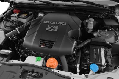 3.2L V6 engine with visible cover and colored fluid caps
