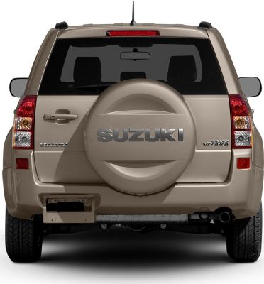 Rear view with spare wheel cover and taillights