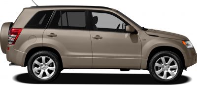 SUV side view with V6 badge and alloy wheels