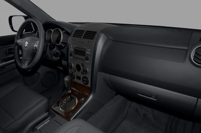 Interior dashboard with steering wheel and automatic gear shift