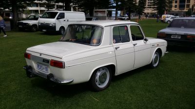Classic boxy rear and side profile of a vintage sedan.