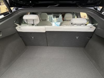 Spacious rear cargo area with white rear seatbacks