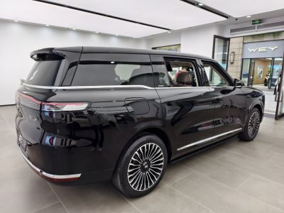 Black luxury SUV with rear LED light bar and stylish multi-spoke wheels