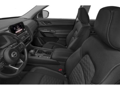 Modern SUV interior with advanced dashboard and front seats