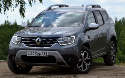 Front grille and LED headlights of rugged SUV
