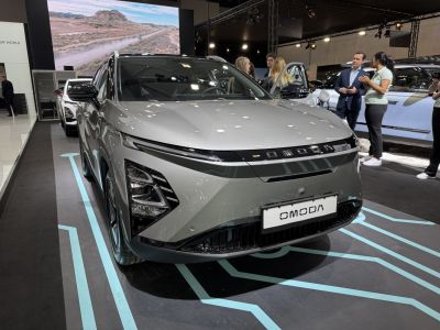 Sleek front with thin LED headlights and sharp angular design