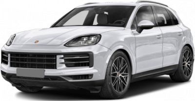 Front view of electric SUV with LED headlights and alloy wheels