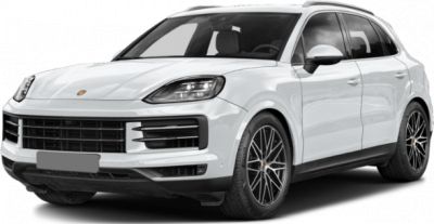 Front angled view of a sleek white SUV with LED headlights and alloy wheels