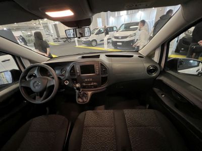 Van dashboard and steering wheel cockpit interior view