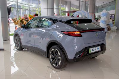 Rear and side view with modern taillights and aerodynamic design