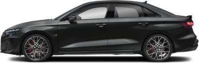 Side profile showing sporty hatchback with detailed alloy wheels and sleek design