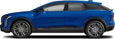 Sleek blue electric SUV with aerodynamic contour and large wheels