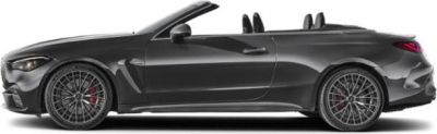 Convertible coupe with sporty black alloy wheels, aerodynamic side profile.