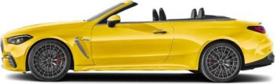 Yellow convertible with sleek sporty wheels and open-top design