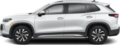 Side profile of a modern mid-size SUV with aerodynamic design