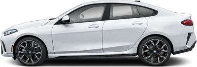 Sleek side profile and sporty black alloy wheels on modern coupe