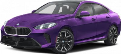 Front side view with sleek headlights and sporty alloy wheels