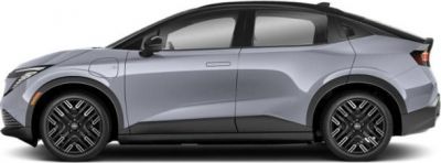 Side profile of electric hatchback with aerodynamic design and modern alloy wheels