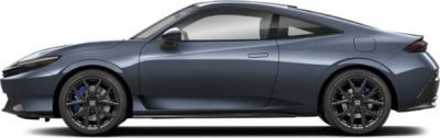 Sleek sports coupe with black alloy wheels and flush door handles