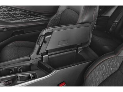 Center console storage compartment and detailed car seats upholstery