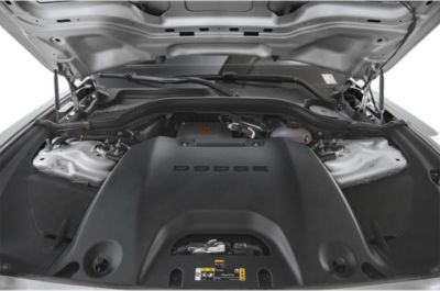 Engine compartment with detailed engine cover and layout