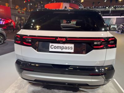 Rear view of SUV featuring LED tail lights and sleek design